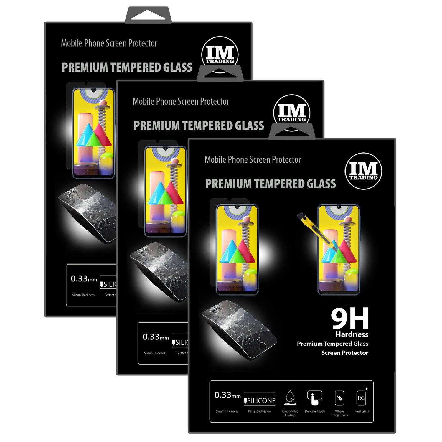 cofi1453 3X Schutz Schutz Glas 9H Tempered Glass Display Schutz Folie Display Glas Screen Protector kompatibel mit Samsung Galaxy M31 (M315F)