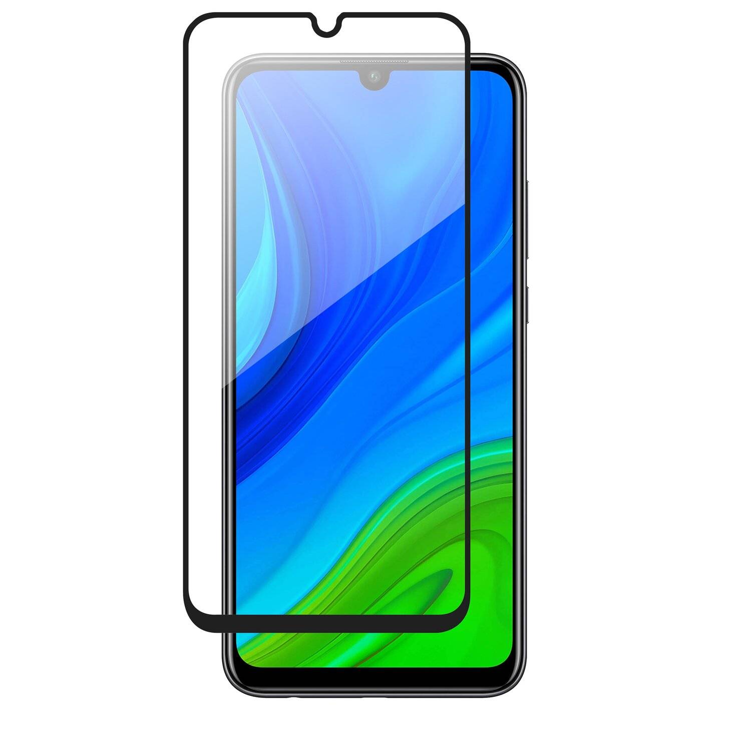 cofi1453® 5D Schutz Glas Folie kompatibel mit HUAWEI P SMART 2020 Curved Schutz Folie Vollständig Klebend und Abdeckung