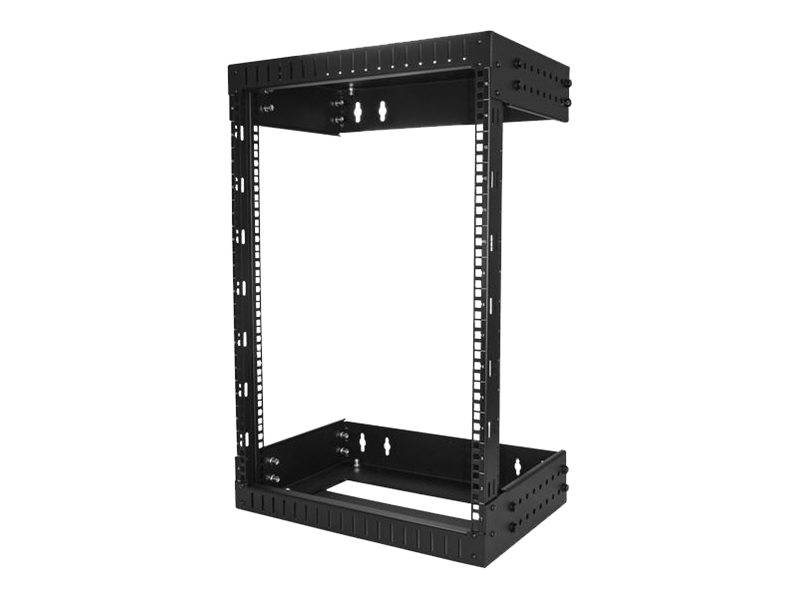 StarTech.com 15U 19"" Wall Mount Network Rack, Adjustable Depth 12-20"" 2 Post Open Frame Server Room Rack for AV/Data
