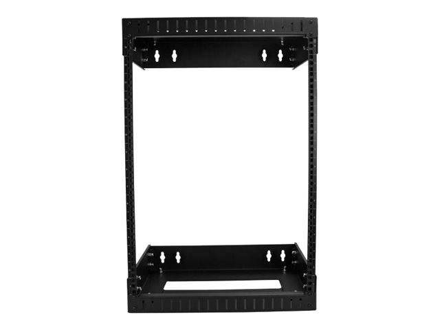 StarTech.com 15U 19"" Wall Mount Network Rack, Adjustable Depth 12-20"" 2 Post Open Frame Server Room Rack for AV/Data