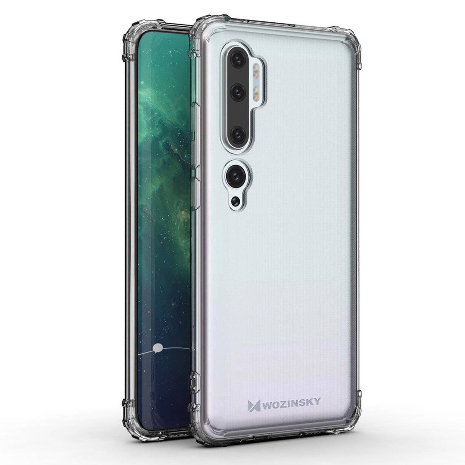 Schutzhülle Bumper Wozinksy Armor SchutzHülle kompatibel mit Xiaomi Mi Note 10 Silikon Hülle Zubehör Tasche Schutzschale Schutz in Transparent