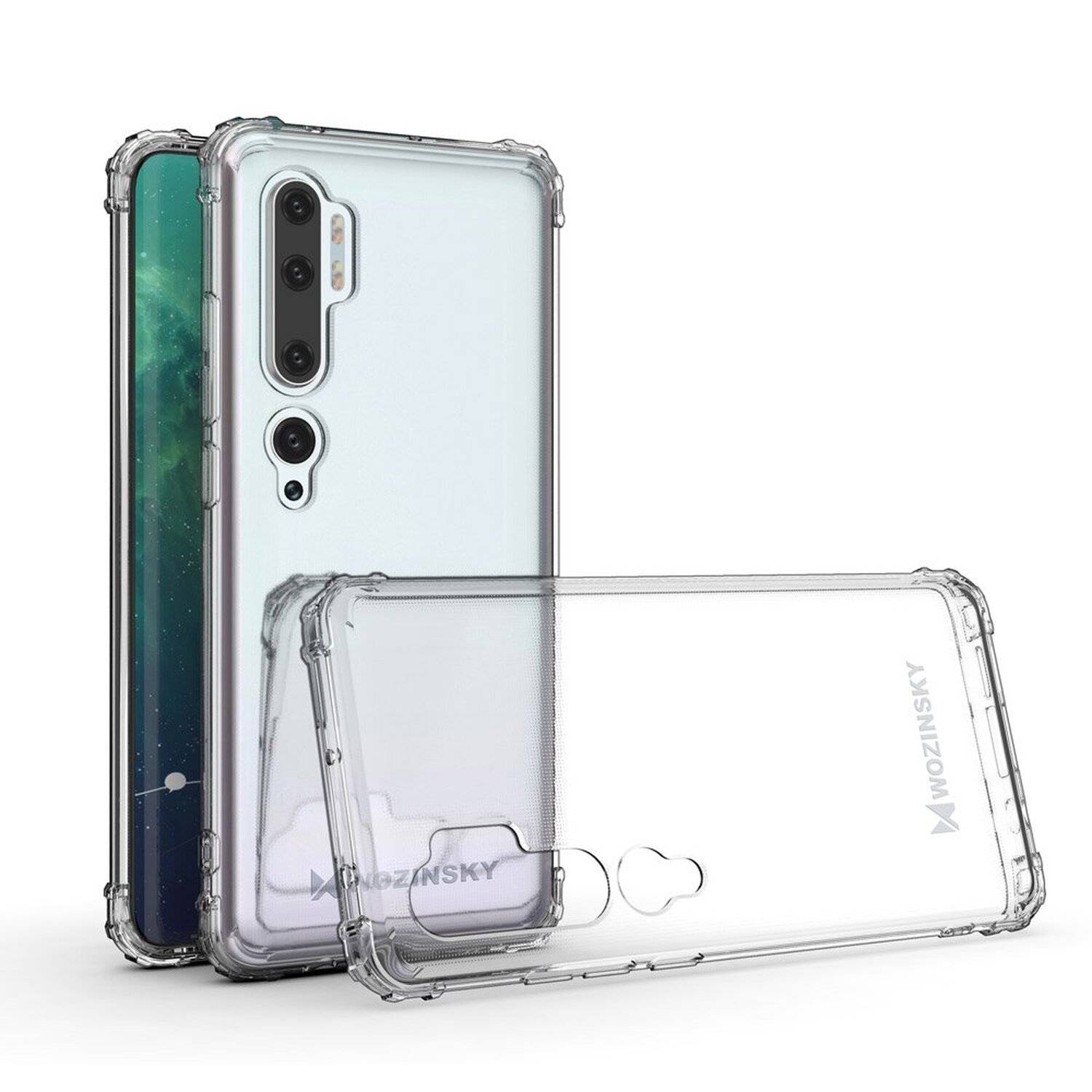Schutzhülle Bumper Wozinksy Armor SchutzHülle kompatibel mit Xiaomi Mi Note 10 Silikon Hülle Zubehör Tasche Schutzschale Schutz in Transparent
