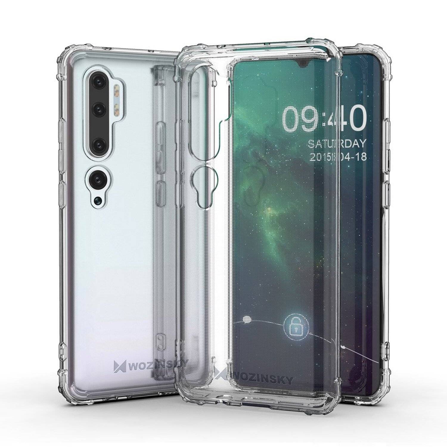 Schutzhülle Bumper Wozinksy Armor SchutzHülle kompatibel mit Xiaomi Mi Note 10 Silikon Hülle Zubehör Tasche Schutzschale Schutz in Transparent