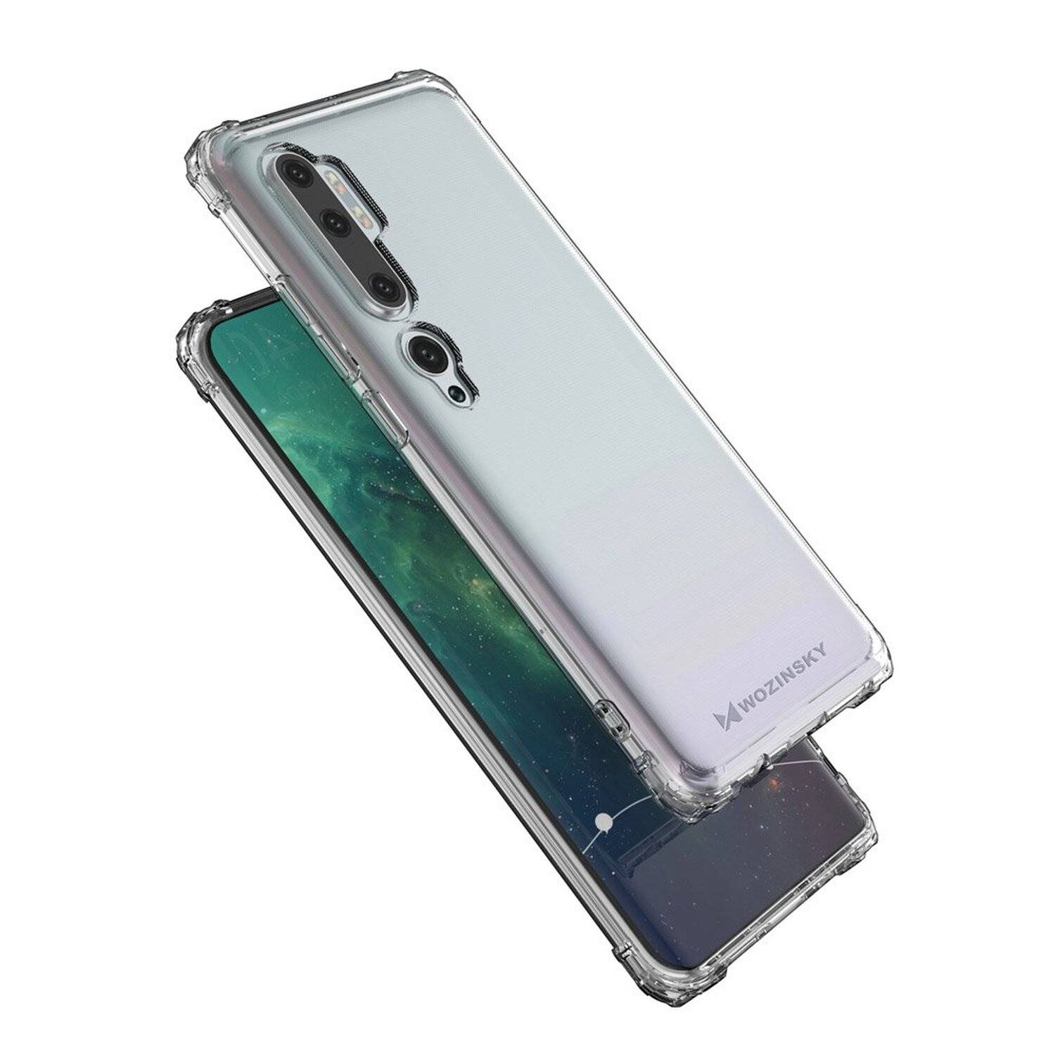 Schutzhülle Bumper Wozinksy Armor SchutzHülle kompatibel mit Xiaomi Mi Note 10 Silikon Hülle Zubehör Tasche Schutzschale Schutz in Transparent