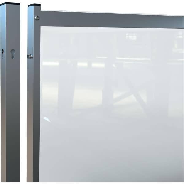 Verbindungsstück für Schreibtisch-Trennwand Premium Plus Stahl silber