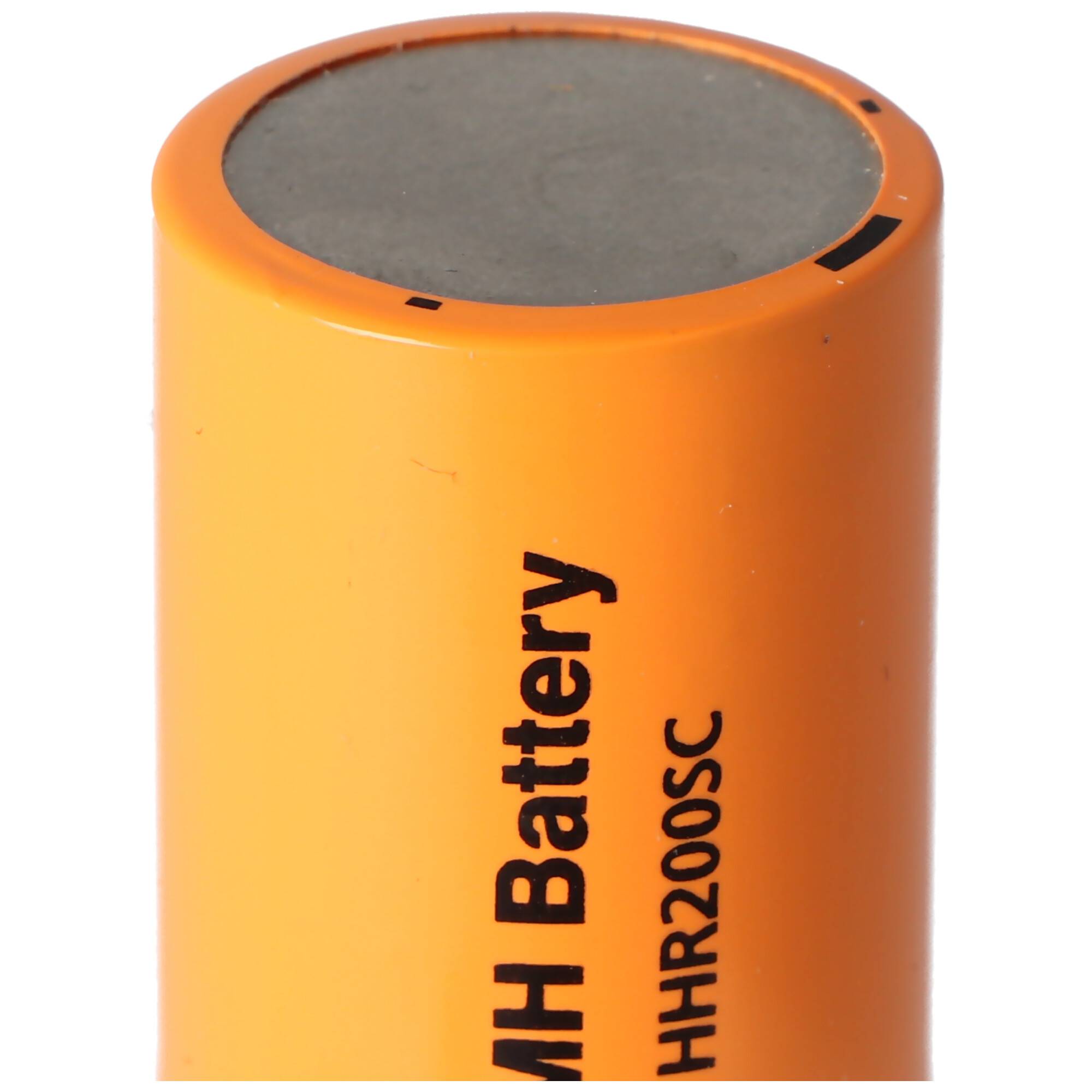 4/5 SUB-C Panasonic HHR200SC NiMH Akku Flattop Abmessungen 22,2x34mm