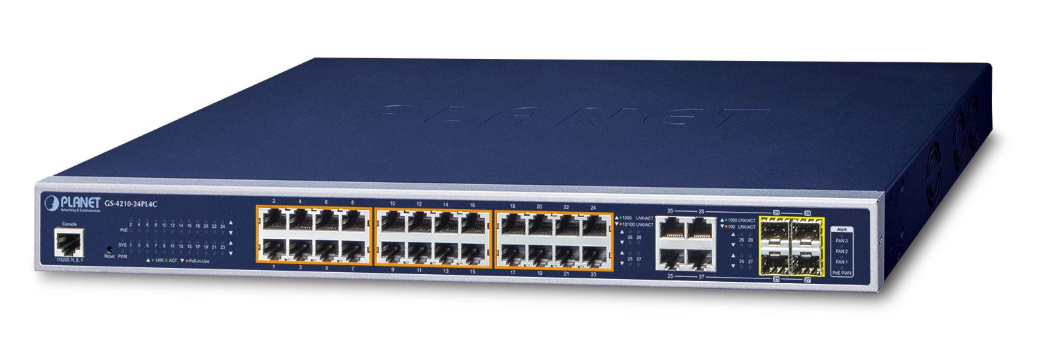 PLANET GS-4210-24PL4C - Switch - managed - 24 x 10/100/1000 (PoE+)