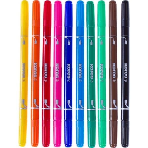 Fasermaler Korellos 2 in 1 spitz/breit VE=10 Stück