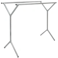 klappbarer Kleiderständer 2 Aufhängestangen Garderobenständer Wäscheständer 150cm lang Mehrzweckstand 100% Metall Silber klappbarer Kleiderständer 2 Aufhängestangen Garderobenständer Wäscheständer 150cm lang Mehrzweckstand 100% Metall Silber