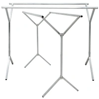klappbarer Kleiderständer 2 Aufhängestangen Garderobenständer Wäscheständer 150cm lang Mehrzweckstand 100% Metall Silber klappbarer Kleiderständer 2 Aufhängestangen Garderobenständer Wäscheständer 150cm lang Mehrzweckstand 100% Metall Silber