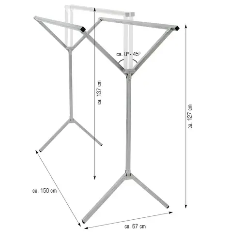 klappbarer Kleiderständer 2 Aufhängestangen Garderobenständer Wäscheständer 150cm lang Mehrzweckstand 100% Metall Silber klappbarer Kleiderständer 2 Aufhängestangen Garderobenständer Wäscheständer 150cm lang Mehrzweckstand 100% Metall Silber