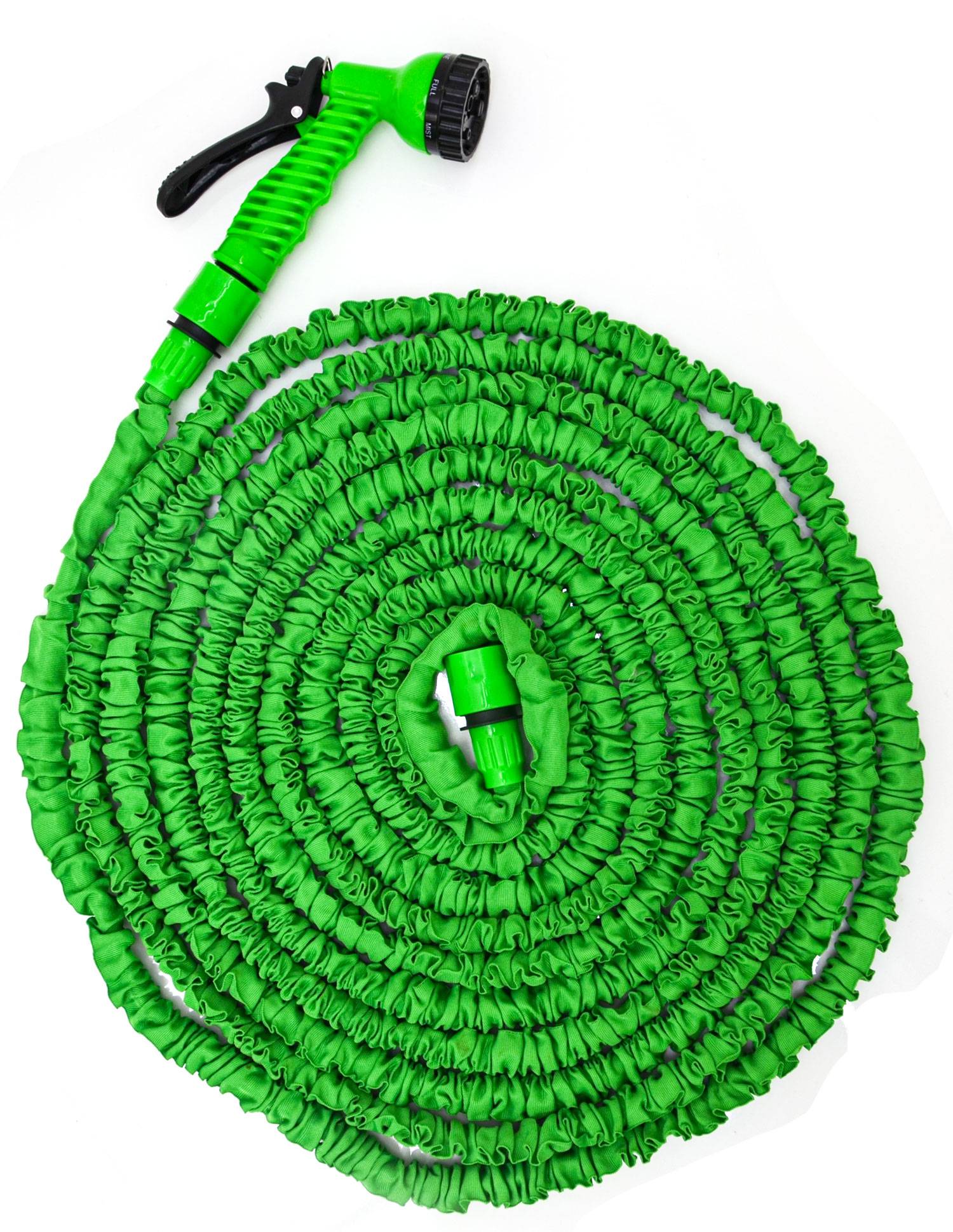Hochwertiger Gartenschlauch Flexibler Wasserschlauch Schlauch 7,5-22,5m + 7fach Multifunktions Sprühkopf Grün