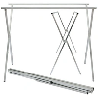 klappbarer Kleiderständer 2 Aufhängestangen Garderobenständer Wäscheständer 150cm lang Mehrzweckstand 100% Metall Silber klappbarer Kleiderständer 2 Aufhängestangen Garderobenständer Wäscheständer 150cm lang Mehrzweckstand 100% Metall Silber