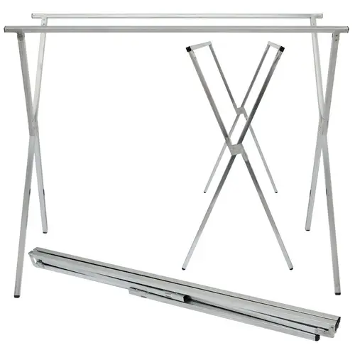 klappbarer Kleiderständer 2 Aufhängestangen Garderobenständer Wäscheständer 150cm lang Mehrzweckstand 100% Metall Silber klappbarer Kleiderständer 2 Aufhängestangen Garderobenständer Wäscheständer 150cm lang Mehrzweckstand 100% Metall Silber