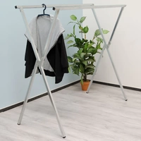 klappbarer Kleiderständer 2 Aufhängestangen Garderobenständer Wäscheständer 150cm lang Mehrzweckstand 100% Metall Silber klappbarer Kleiderständer 2 Aufhängestangen Garderobenständer Wäscheständer 150cm lang Mehrzweckstand 100% Metall Silber