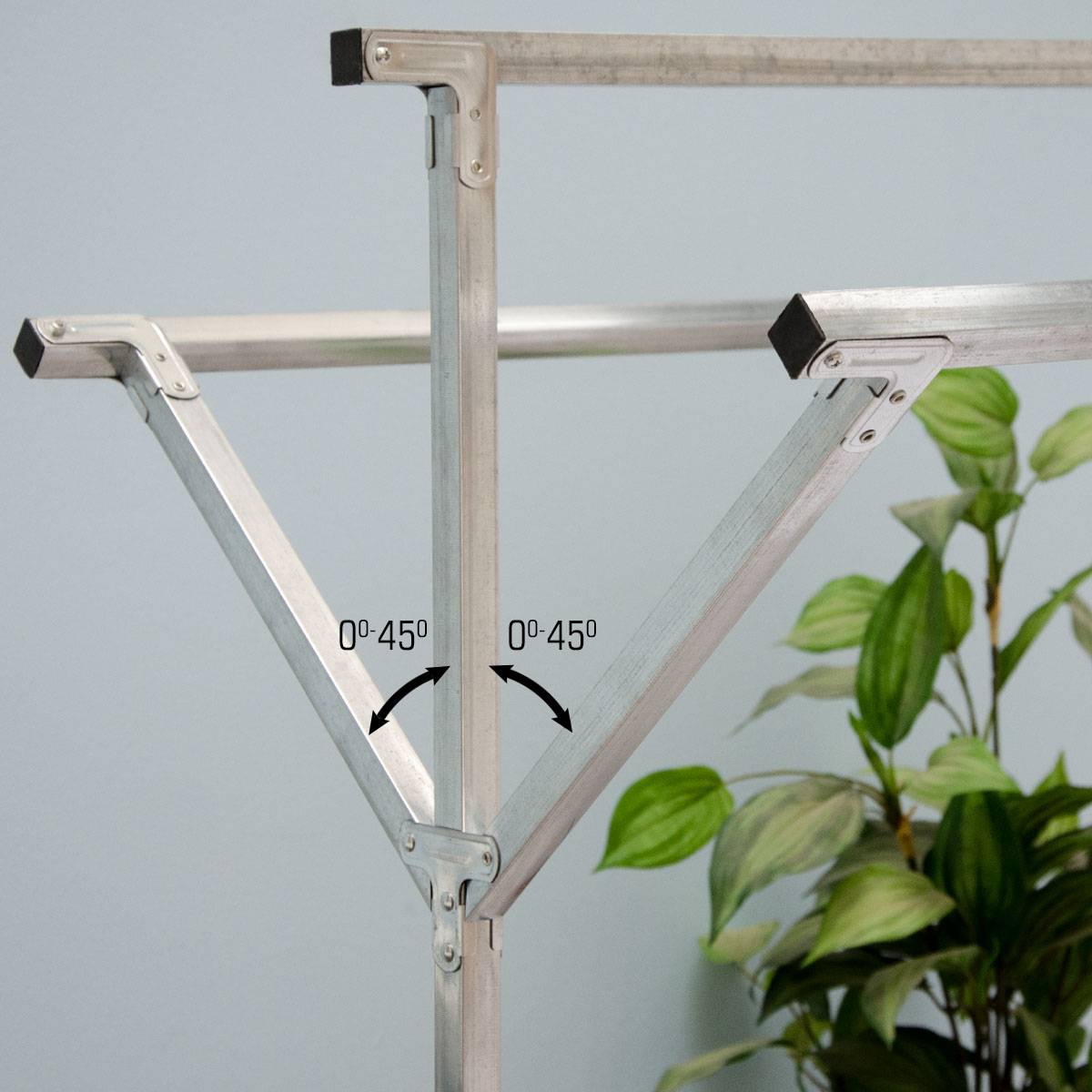 klappbarer Kleiderständer 3 Aufhängestangen Garderobenständer Wäscheständer 150cm lang Mehrzweckstand 100% Metall Silber