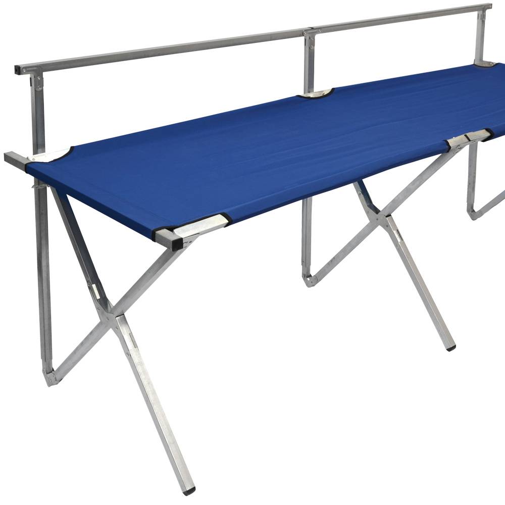 Faltbarer Verkaufsstand mit höhenverstellbarer Kleiderstange Metall Flohmarkt-Tisch ca.205x67cm Blau