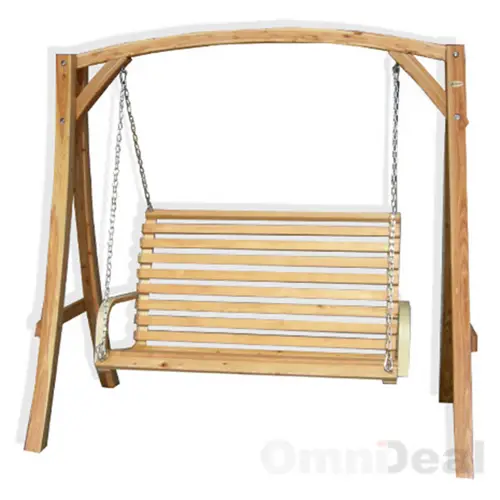 Hollywoodschaukel aus Holz Lärche | Gartenschaukel Set | Holzgestell mit 3-sitzer Holzbank | Für Innen und Außen Hollywoodschaukel aus Holz Lärche | Gartenschaukel Set | Holzgestell mit 3-sitzer Holzbank | Für Innen und Außen