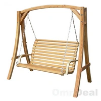 Hollywoodschaukel aus Holz Lärche | Gartenschaukel Set | Holzgestell mit 3-sitzer Holzbank | Für Innen und Außen Hollywoodschaukel aus Holz Lärche | Gartenschaukel Set | Holzgestell mit 3-sitzer Holzbank | Für Innen und Außen