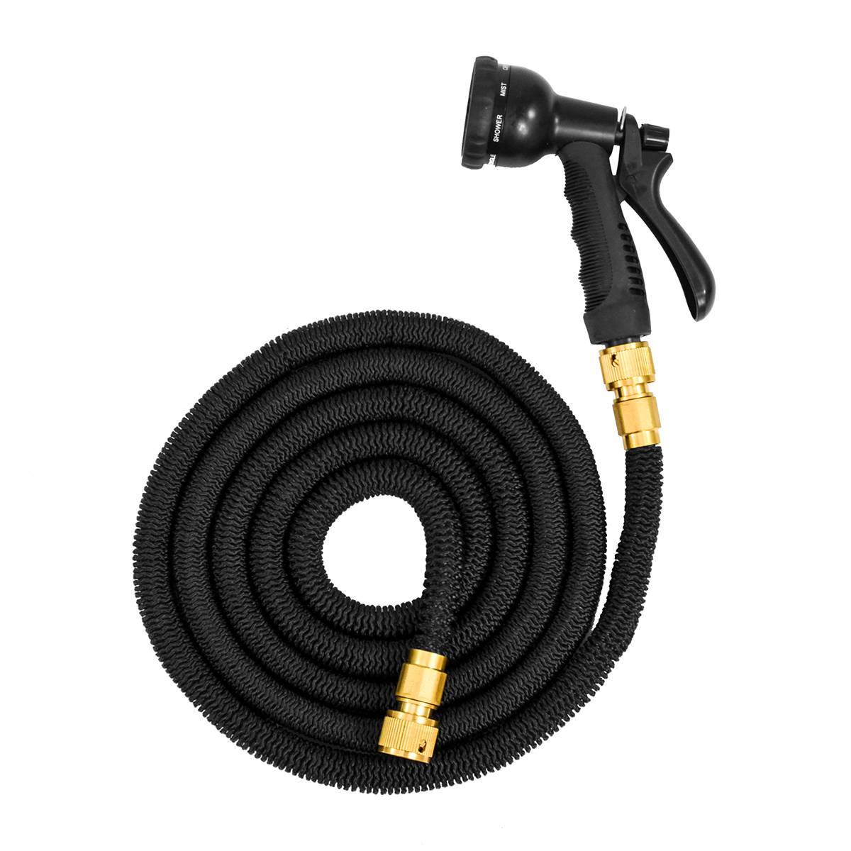 Dehnbarer Gartenschlauch mit Brause 2,5m - 7,5m flexibler Wasserschlauch