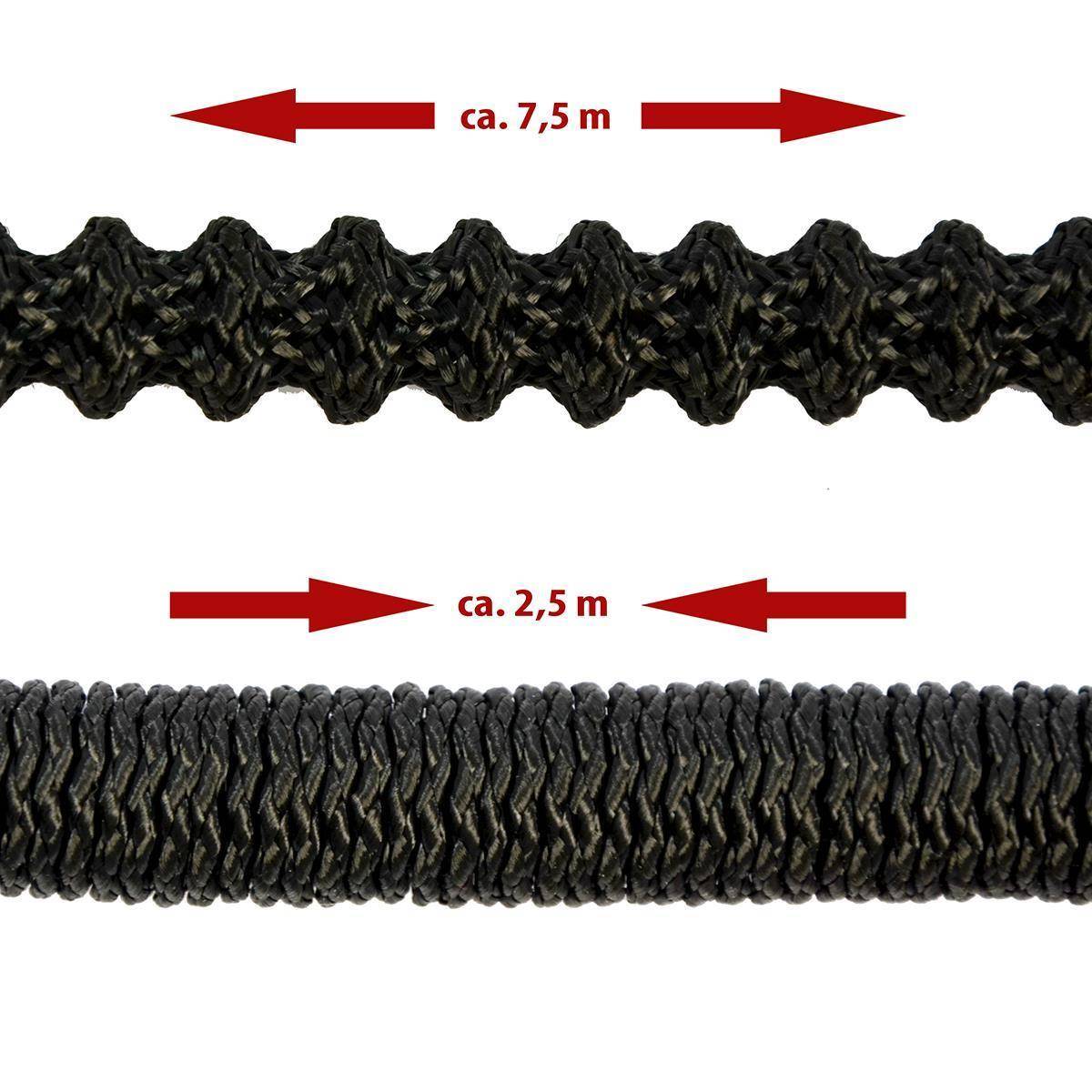 Dehnbarer Gartenschlauch mit Brause 2,5m - 7,5m flexibler Wasserschlauch