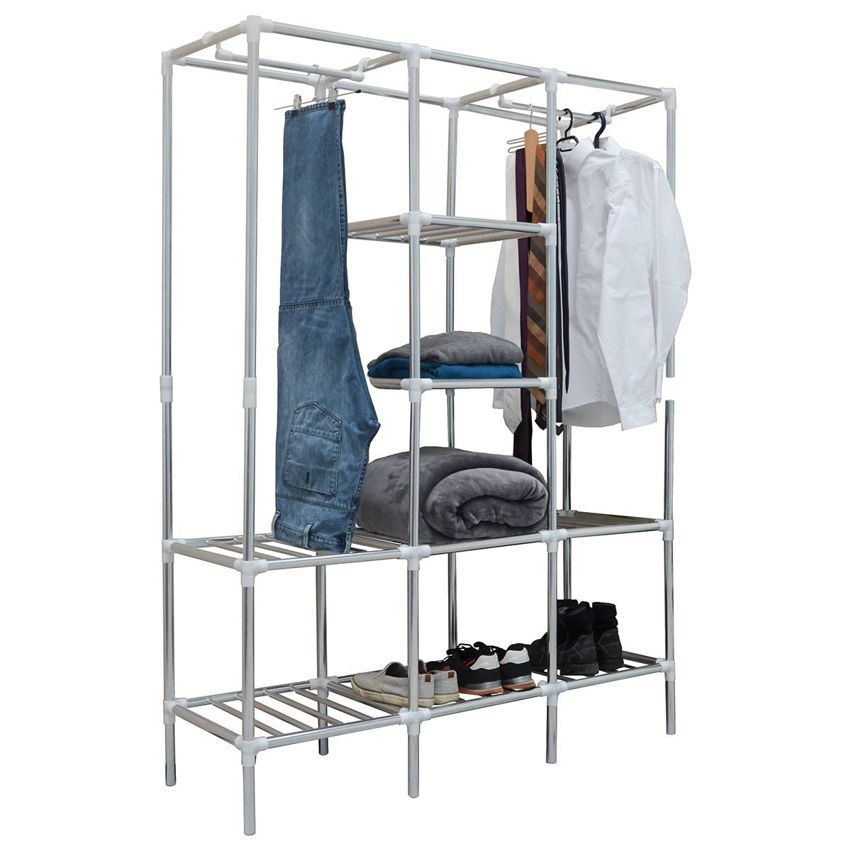 Großes XXL Schrankregal offener Kleiderschrank DIY-Regal begehbar Faltschrank