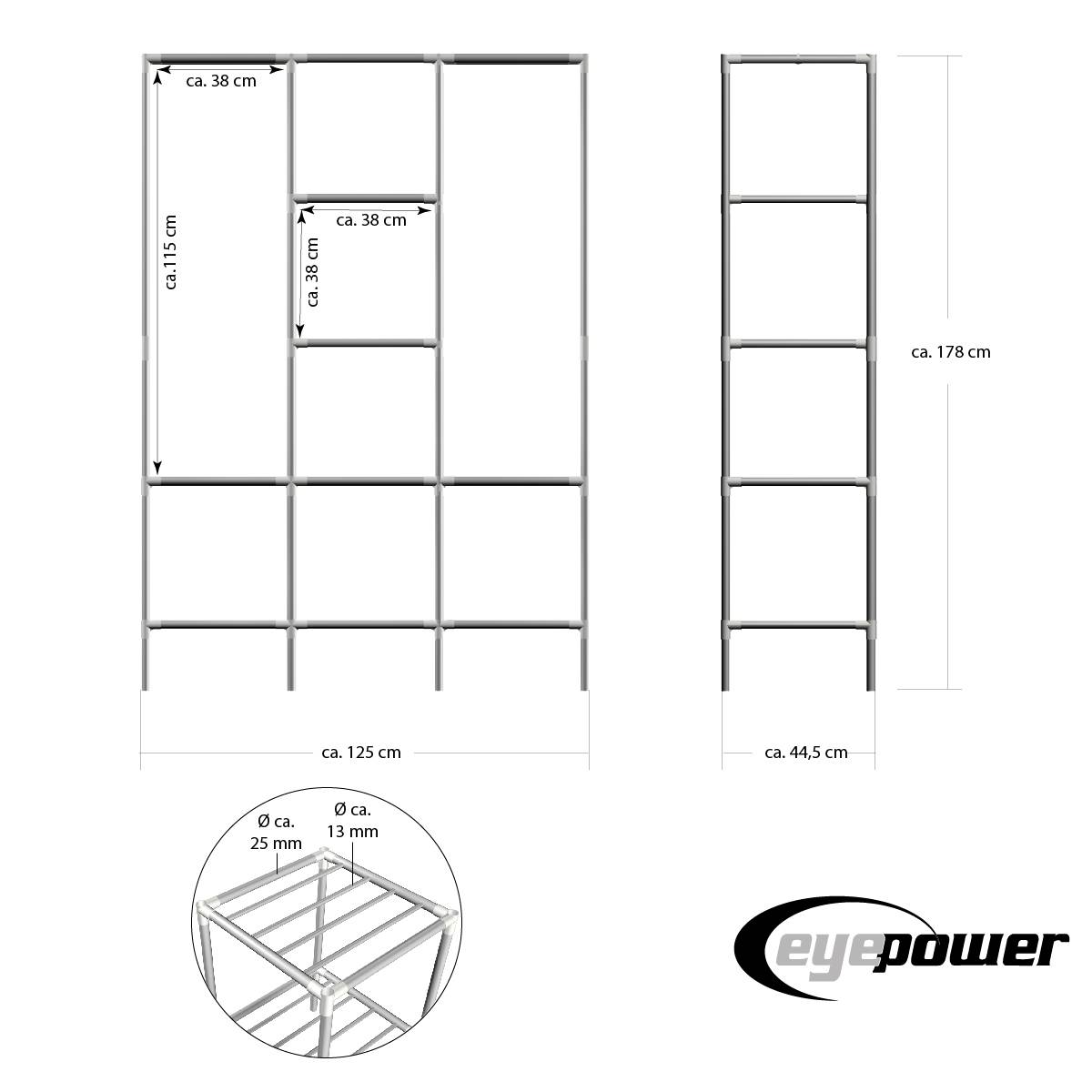 Großes XXL Schrankregal offener Kleiderschrank DIY-Regal begehbar Faltschrank