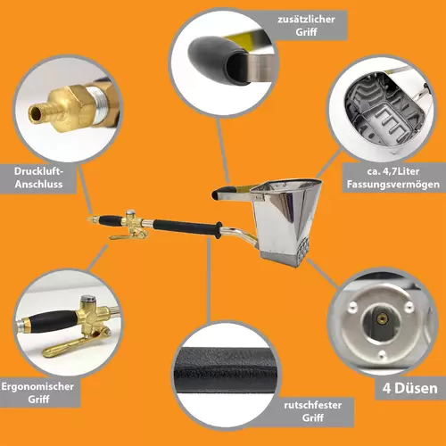 Druckluft Putzwerfer für Wände - Kompressor Putzpistole Putzmaschine Putzspritze Druckluft Putzwerfer für Wände - Kompressor Putzpistole Putzmaschine Putzspritze