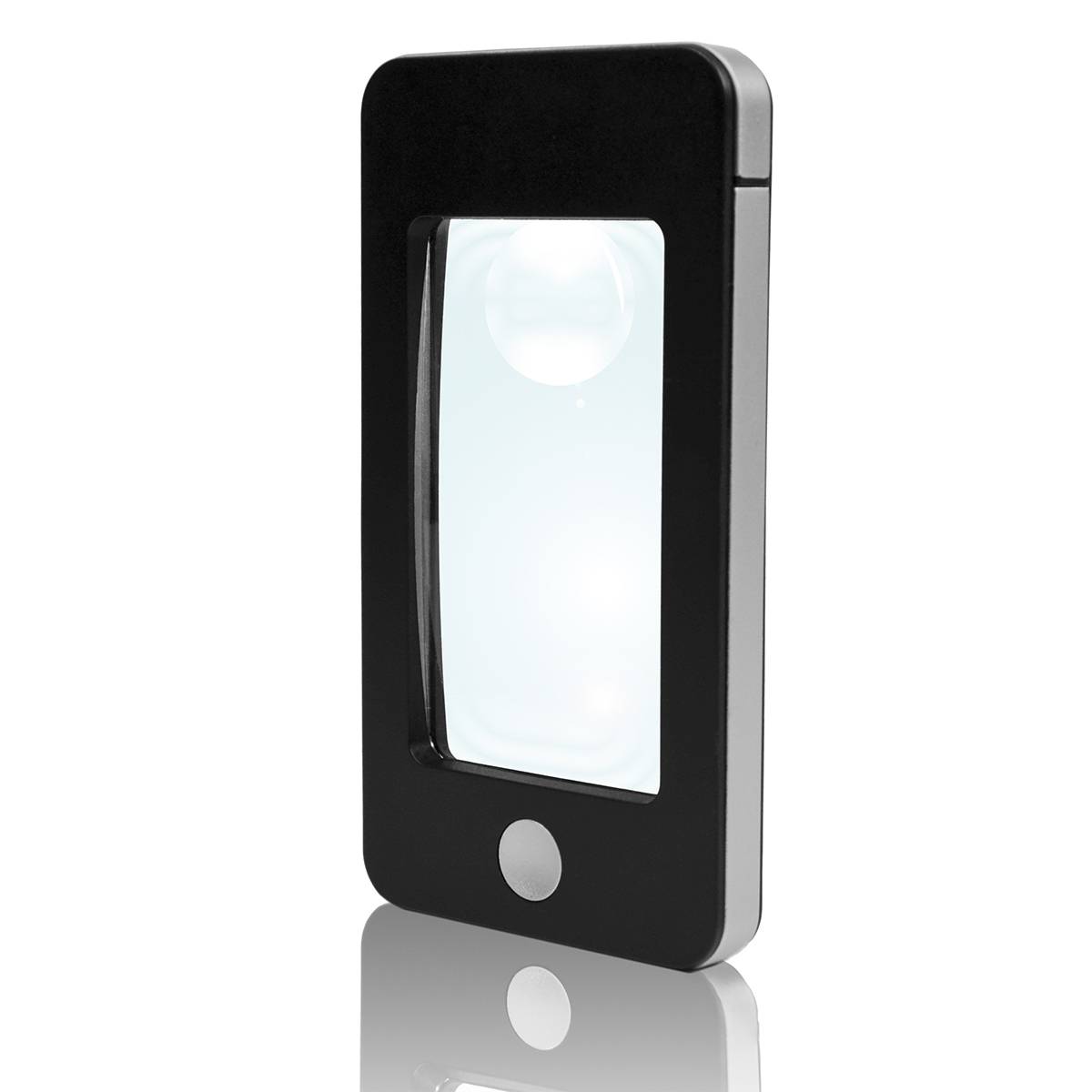 eyepower Lupe Leselupe Handy-Optik | 4 LED Kaltweißlicht | 1,75x/4x Vergrößerung | Schutzhülle
