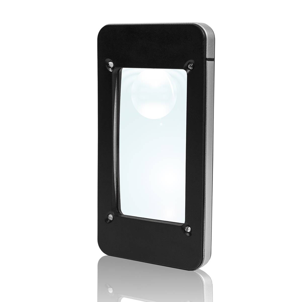 eyepower Lupe Leselupe Handy-Optik | 4 LED Kaltweißlicht | 1,75x/4x Vergrößerung | Schutzhülle