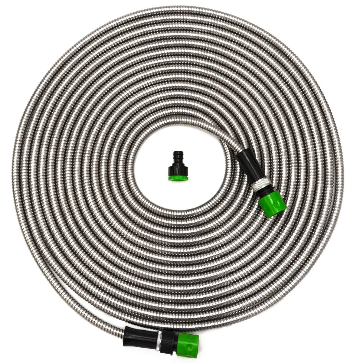 15 m Knickfreier Gartenschlauch Edelstahl Wasserschlauch Flex Metall Schlauch