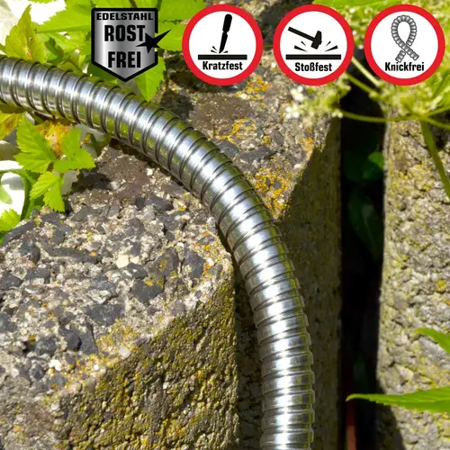 15 m Knickfreier Gartenschlauch Edelstahl Wasserschlauch Flex Metall Schlauch 15 m Knickfreier Gartenschlauch Edelstahl Wasserschlauch Flex Metall Schlauch