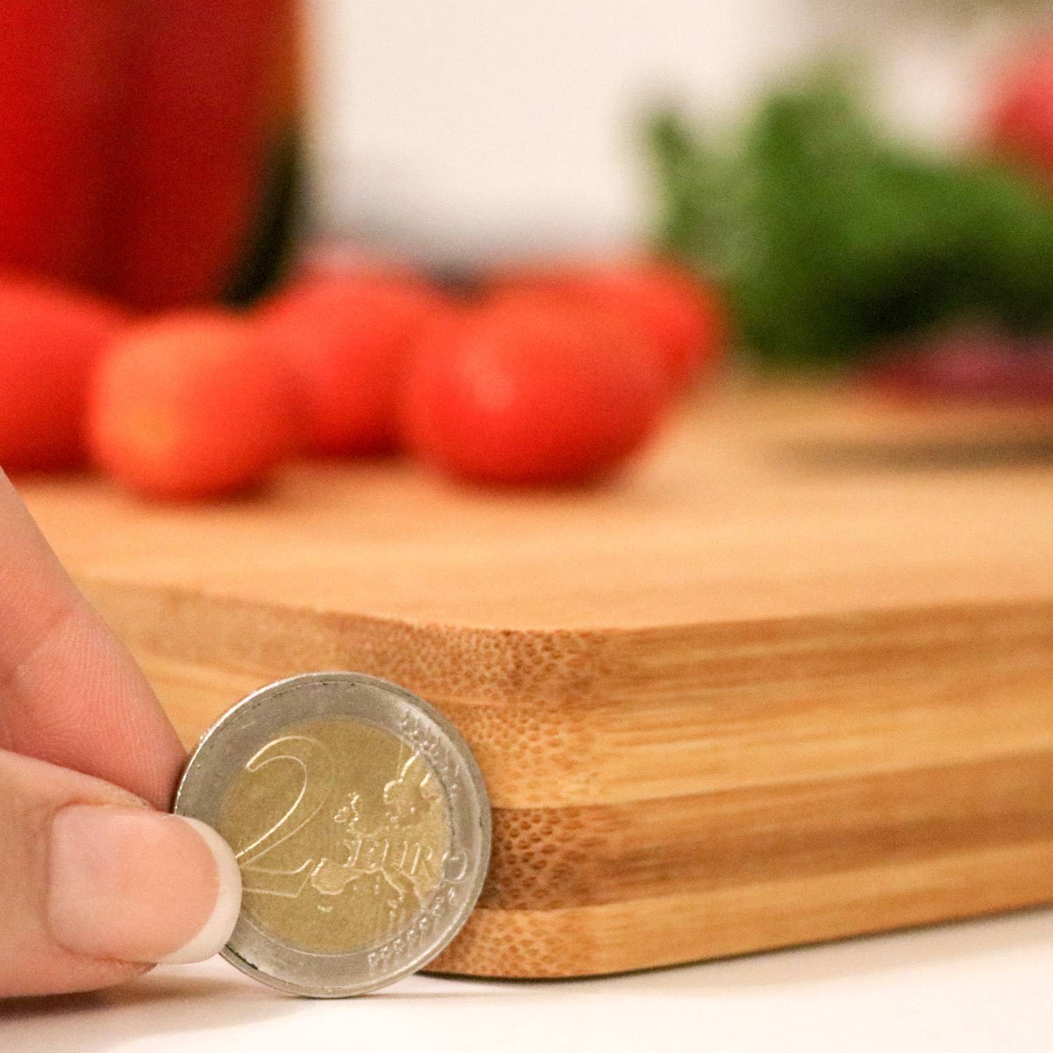 3 cm dickes XL Schneidebrett 50x35cm Bambus Holz Schneidbrett Holzbrett Küche