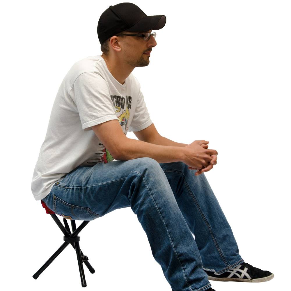 Camping Hocker Klapphocker Angelhocker Falthocker Campinghocker Dreibein Stuhl Rot