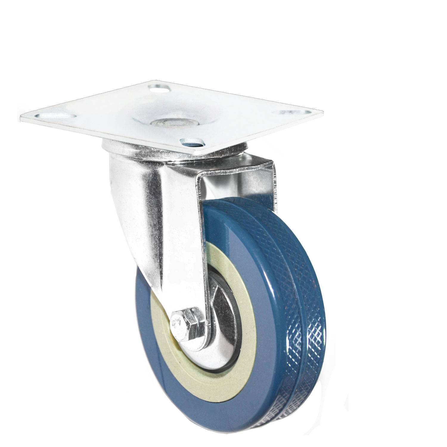 1 Stück 360° Lenkrolle 75mm - M10 Möbelrollen - Schwerlastrollen Anschraubplatte