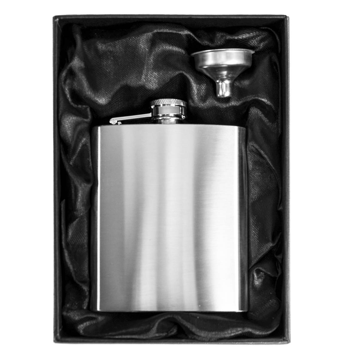 Flachmann-Set Geschenkbox Edelstahl 210 ml mit Trichter rostfrei Einfülltrichter