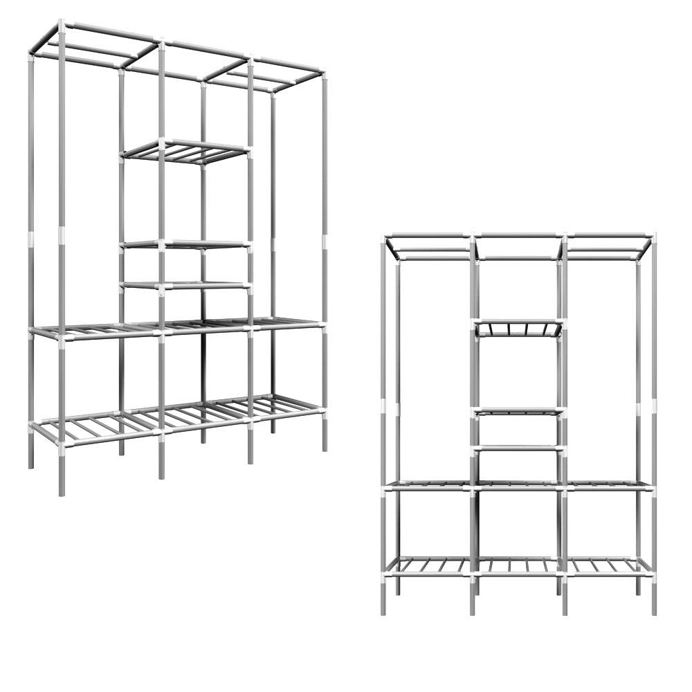 XL Kleiderschrank Metall Regal System Stange