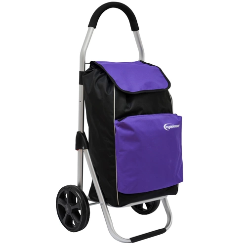 52L Einkaufstrolley Kühlfach Faltbarer Einkaufsroller XL Shopping Trolley Lila 52L Einkaufstrolley Kühlfach Faltbarer Einkaufsroller XL Shopping Trolley Lila