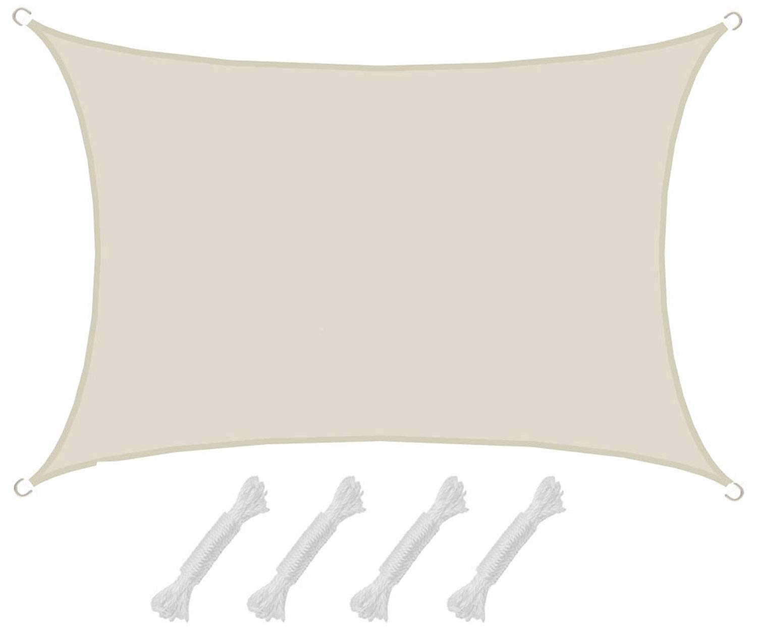 UPF50+ UV Sonnensegel 3x4 Polyester Rechteck Wasserabweisend Garten Balkon Beige