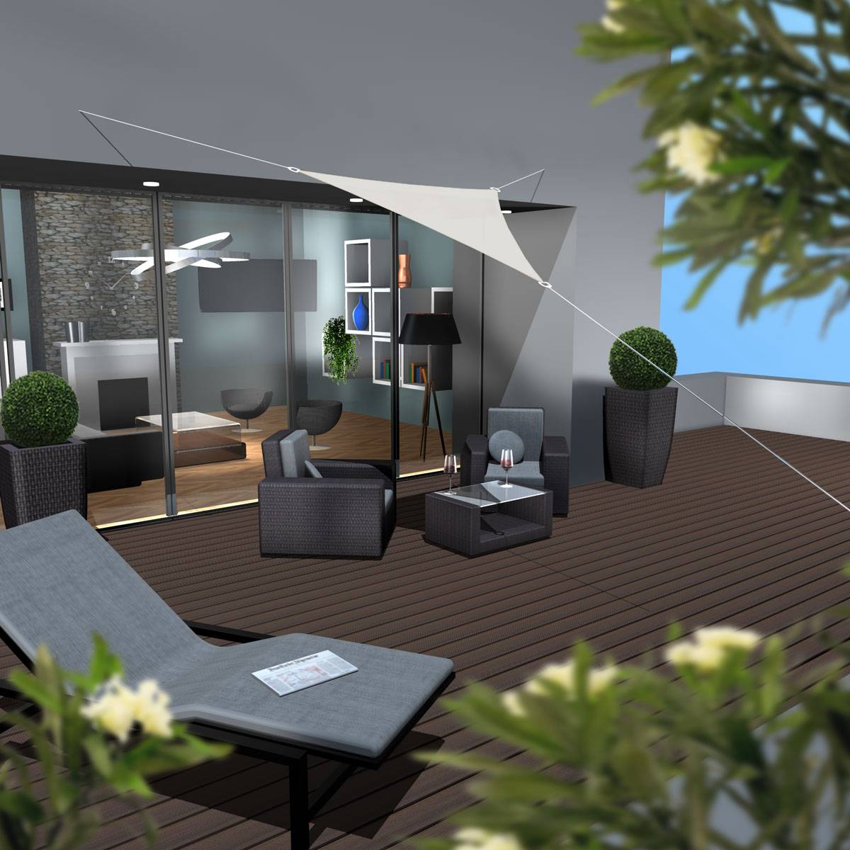 UPF50+ UV Sonnensegel 2x2x2 Polyester Dreieck Wasserabweisend Garten Segel Beige