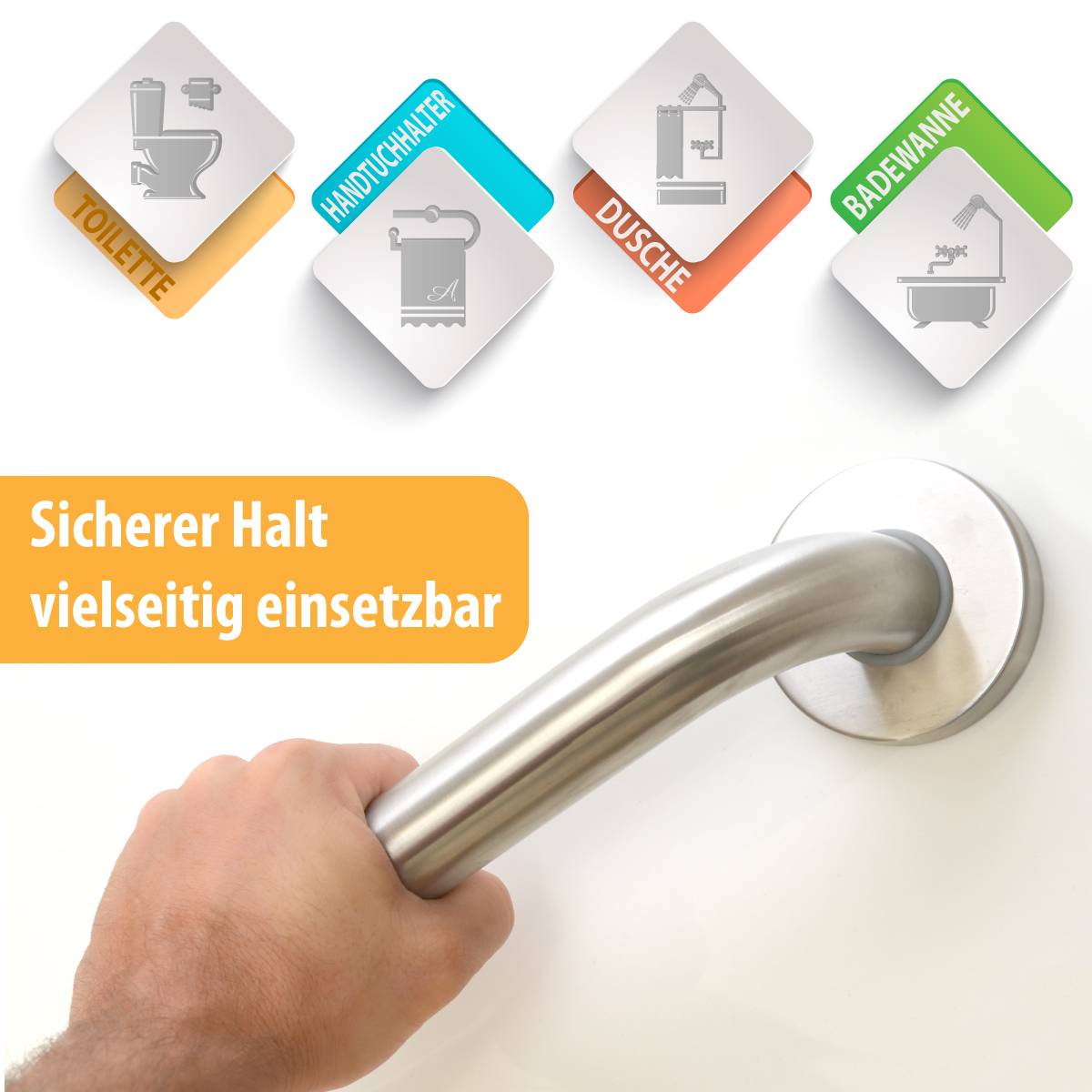 Edelstahl Badewannengriff 30 cm Senioren Haltegriff Handgriff Badewanne Dusche
