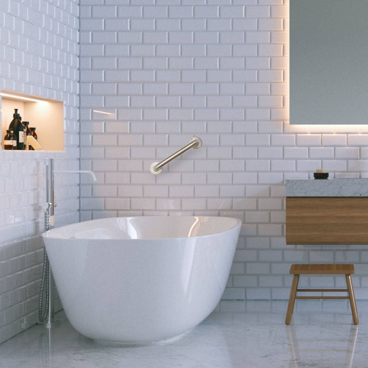 Edelstahl Badewannengriff 30 cm Senioren Haltegriff Handgriff Badewanne Dusche