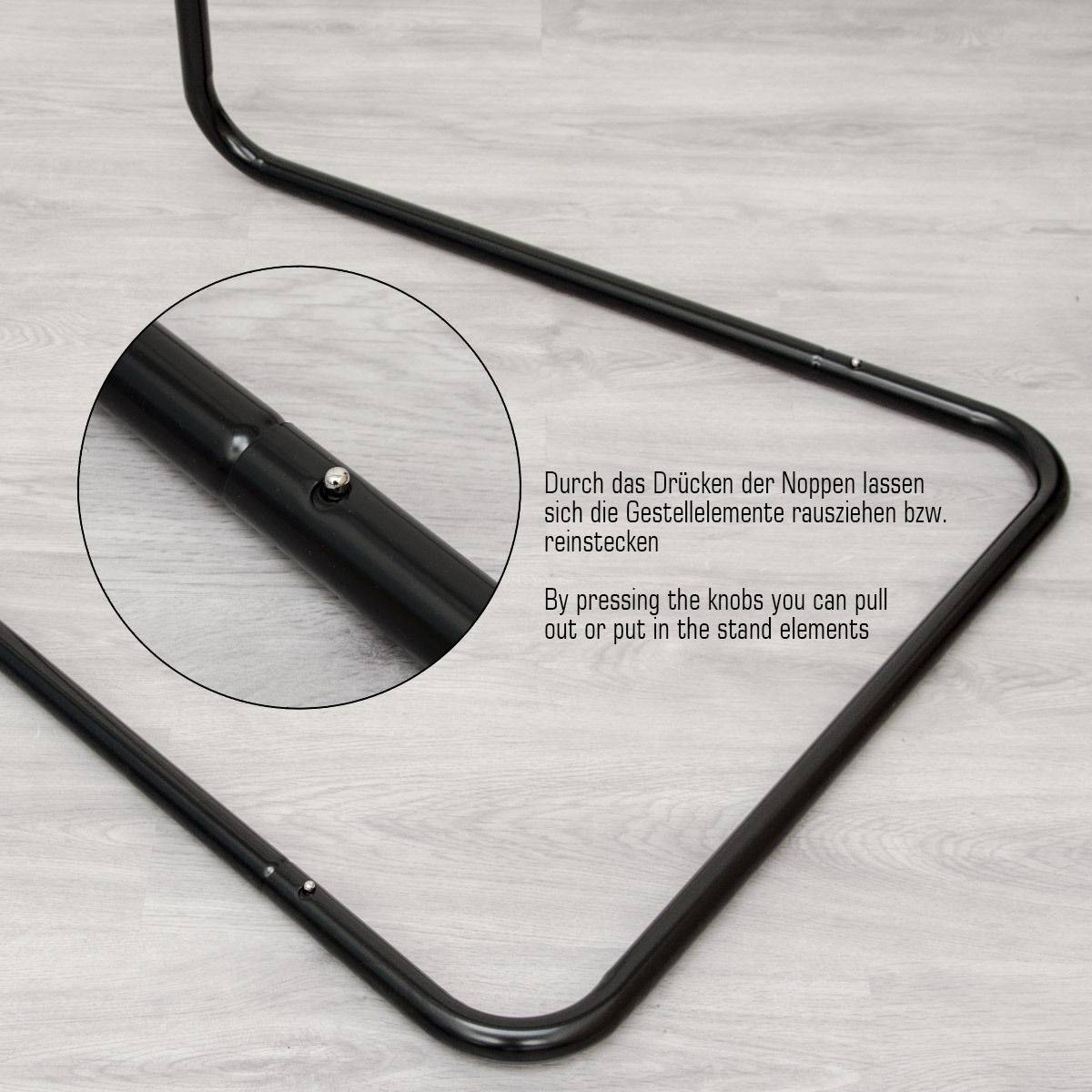 Hängestuhlgestell für Babywiege 160cm Hängegestell Federwiege Baby-Hängematte Hängewiege Schwarz