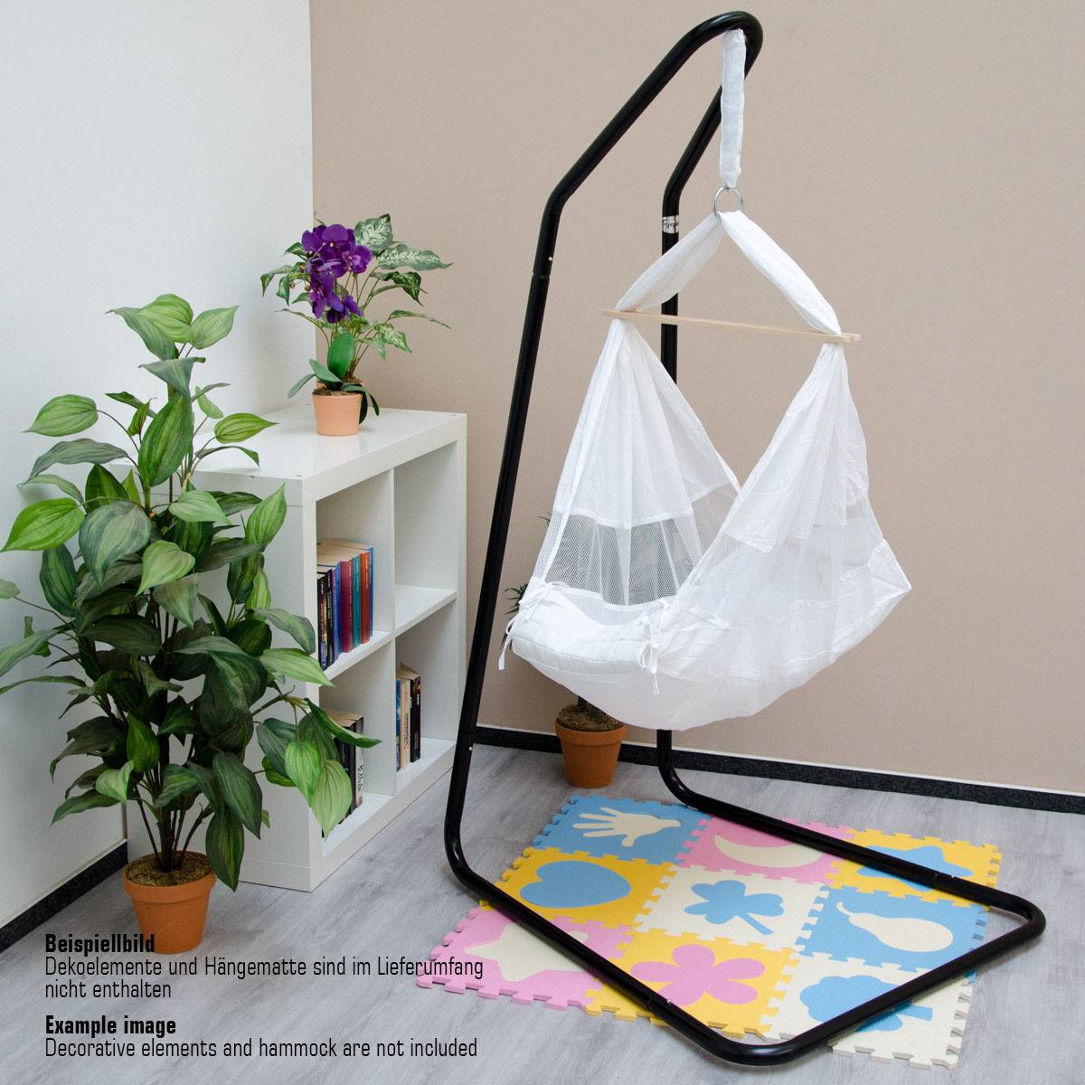 Hängestuhlgestell für Babywiege 160cm Hängegestell Federwiege Baby-Hängematte Hängewiege Schwarz