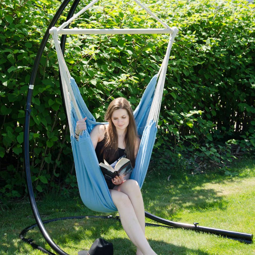 XXL Hängesessel 185x130cm Hängestuhl 2 Personen Hängesitz bis 150kg Baumwolle Hängematte 360° Swifel