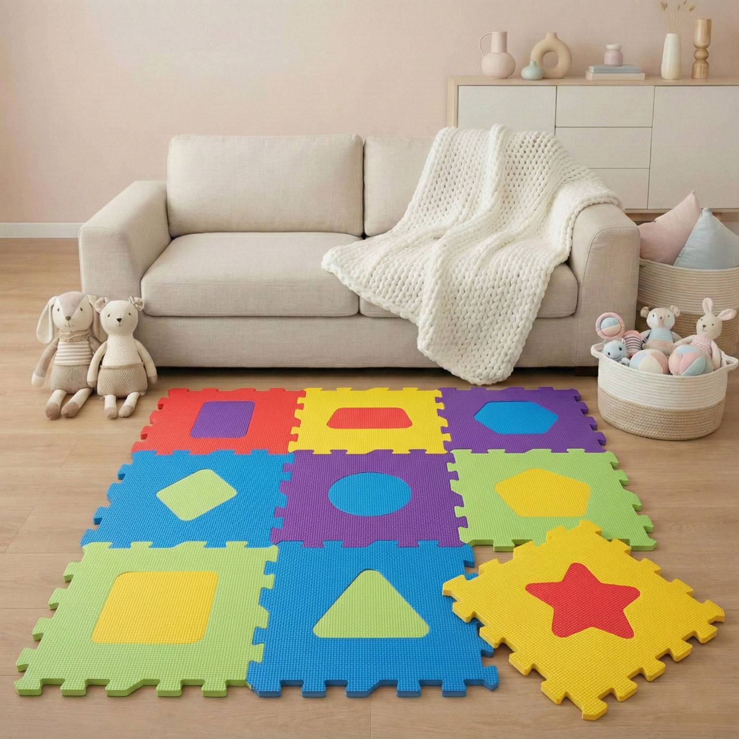 LittleTom Baby Puzzlematte Ab Null Kinder Spielmatte EVA Krabbelmatte Symbole