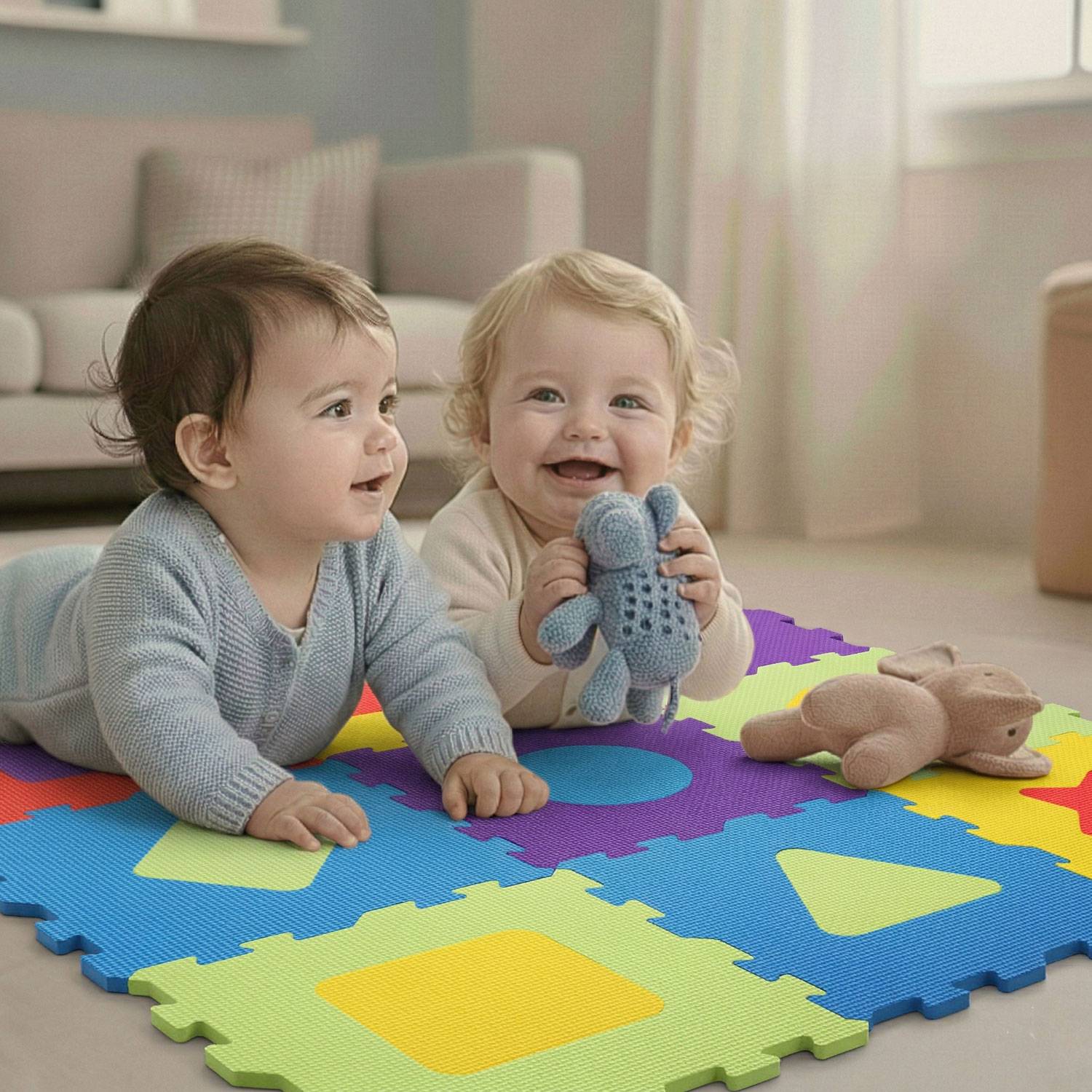 LittleTom Baby Puzzlematte Ab Null Kinder Spielmatte EVA Krabbelmatte Symbole