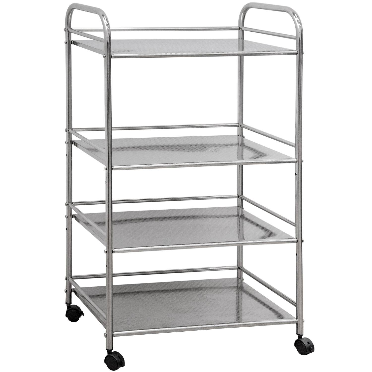 Edelstahl Küchenwagen 4 Etagen 60x35x100cm Servierwagen Rollregal Bad-Rollwagen