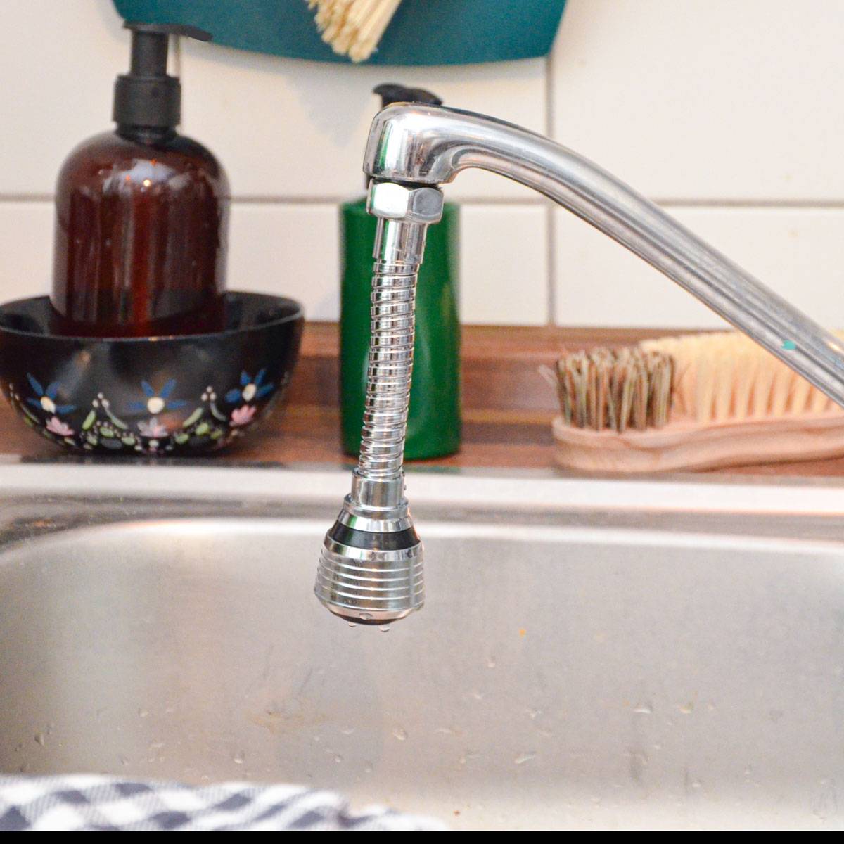 15.5cm Wasserhahn Verlängerung - M22/M24 Perlator Strahlregler Flexischlauch