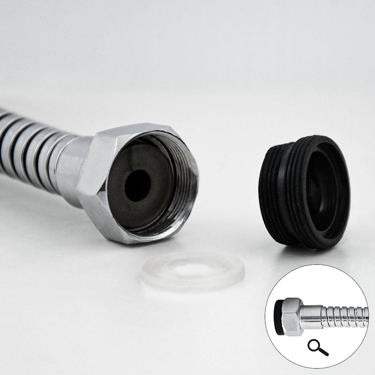 15.5cm Wasserhahn Verlängerung - M22/M24 Perlator Strahlregler Flexischlauch